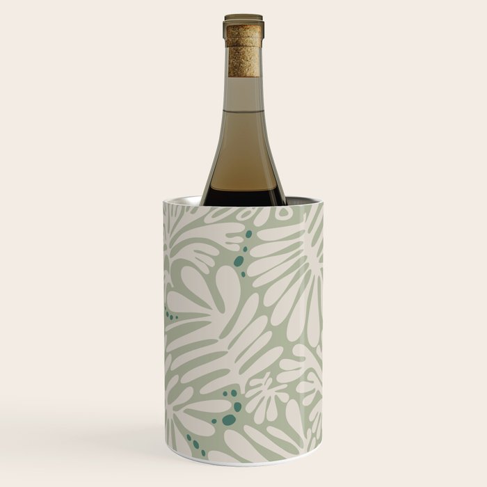 Matisse minimalistic leave pattern light sage green Wine Chiller Gallery Image 1