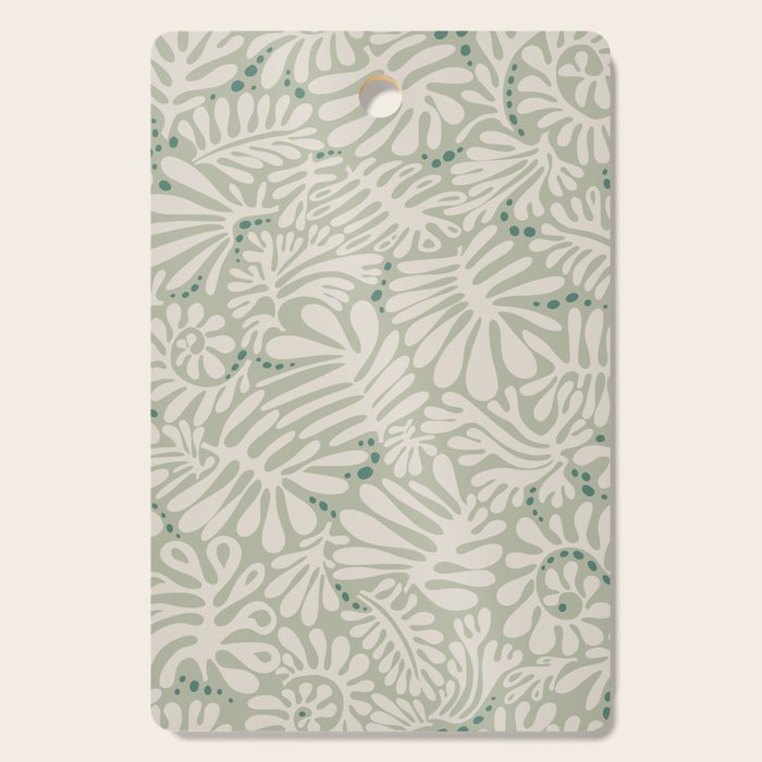 Matisse minimalistic leave pattern light sage green Cutting Board Gallery Image 1