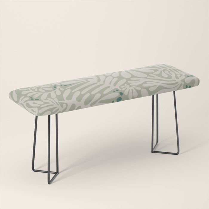 Matisse minimalistic leave pattern light sage green Bench Gallery Image 1