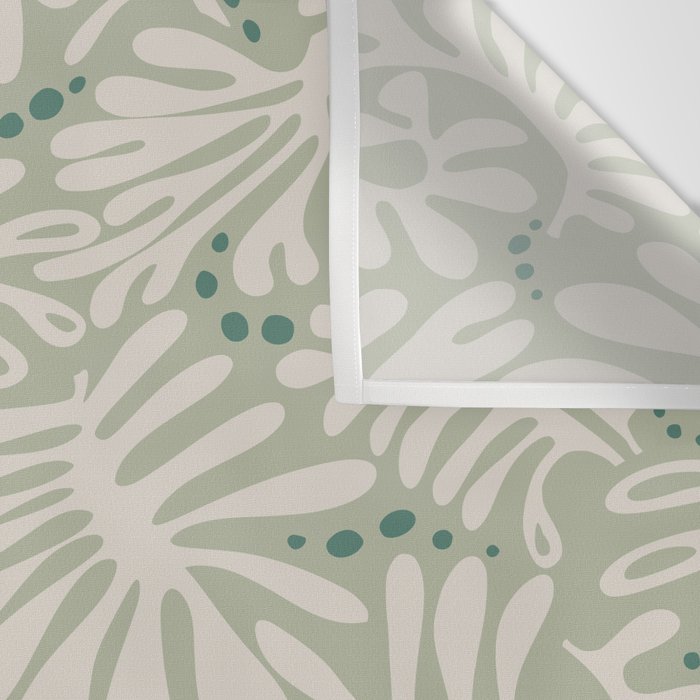 Matisse minimalistic leave pattern light sage green Wall Tapestry Gallery Image 3