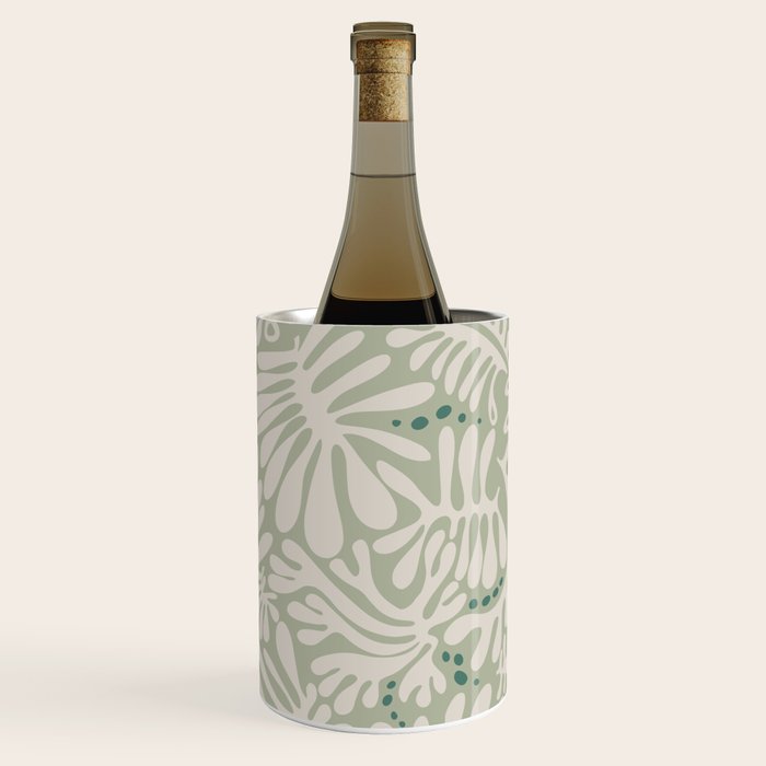 Matisse minimalistic leave pattern light sage green Wine Chiller Gallery Image 3