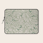 Matisse minimalistic leave pattern light sage green Laptop Sleeve Gallery Image 1