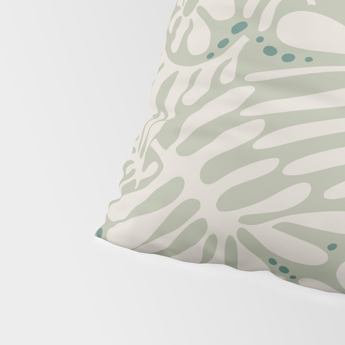 Matisse minimalistic leave pattern light sage green Pillow Sham Gallery Image 4