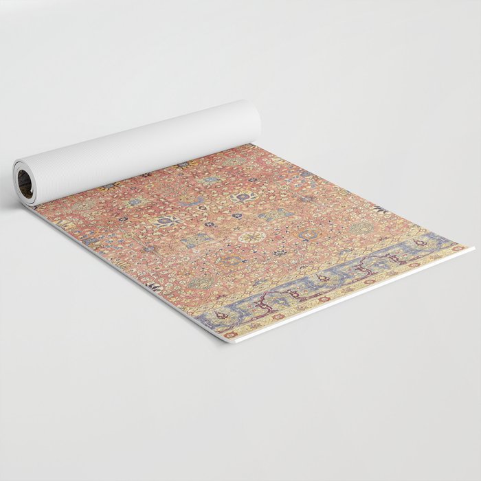 Antique Turkish Coral Koum Kapi  Yoga Mat Gallery Image 2