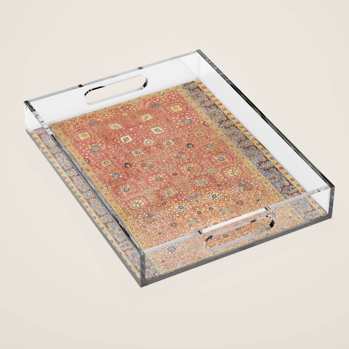 Antique Turkish Coral Koum Kapi  Acrylic Tray Gallery Image 1