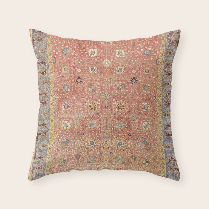 Antique Turkish Coral Koum Kapi  Throw Pillow Gallery Image 6