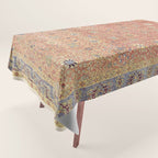 Antique Turkish Coral Koum Kapi  Tablecloth Gallery Image 1