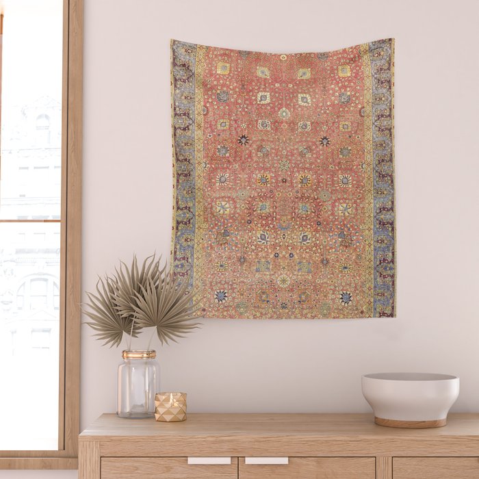 Antique Turkish Coral Koum Kapi  Wall Tapestry Gallery Image 2