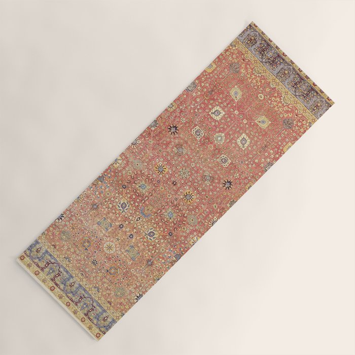 Antique Turkish Coral Koum Kapi  Yoga Mat Gallery Image 1