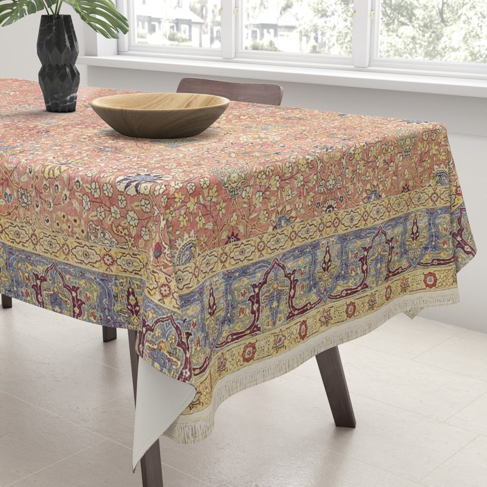 Antique Turkish Coral Koum Kapi  Tablecloth Gallery Image 3