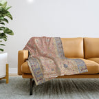 Antique Turkish Coral Koum Kapi  Throw Blanket Gallery Image 1