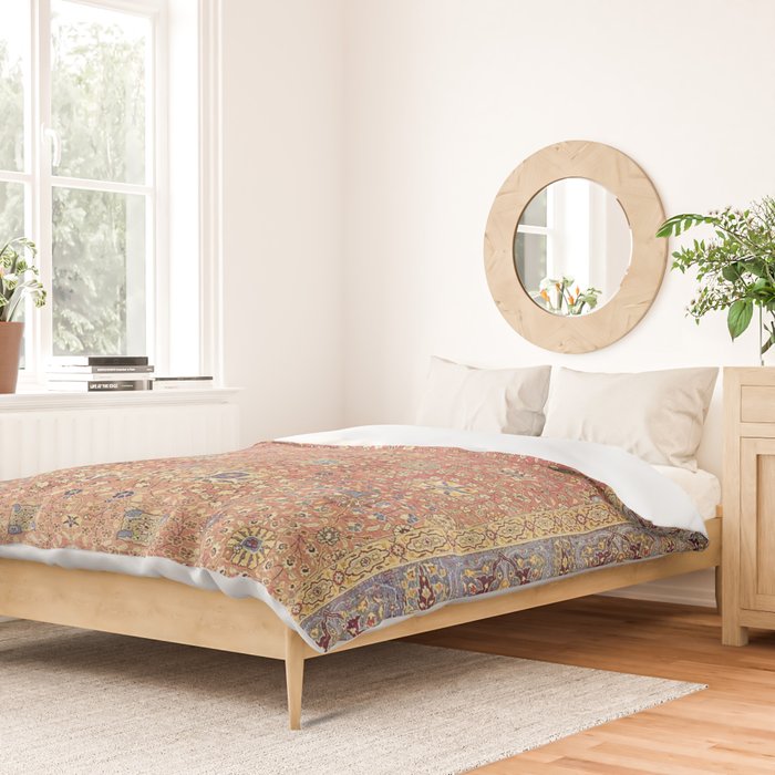 Antique Turkish Coral Koum Kapi  Duvet Cover Gallery Image 2