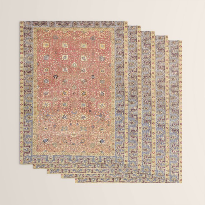 Antique Turkish Coral Koum Kapi  Wrapping Paper Gallery Image 3