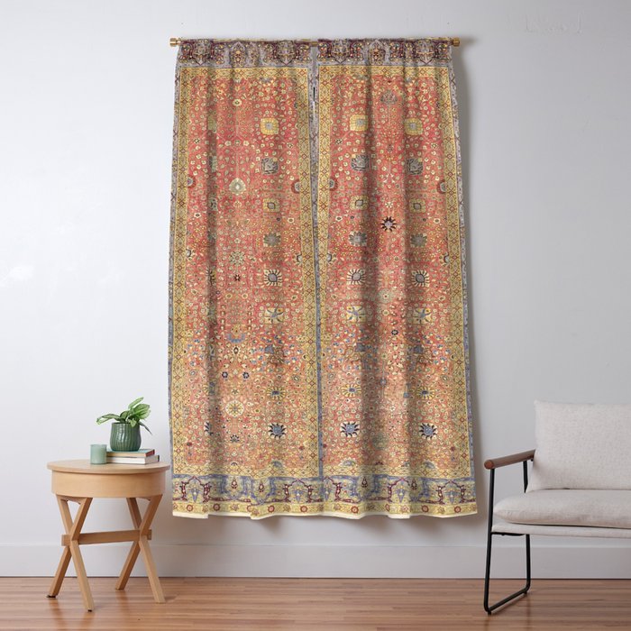 Antique Turkish Coral Koum Kapi  Window Curtain Gallery Image 5