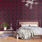 Ravens and red roses with blue leaves Wallpaper Gallery Image 3