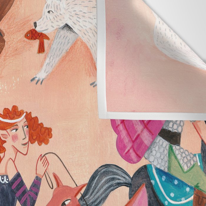 Fairies Bears and Dragons dream Wall Tapestry Gallery Image 3