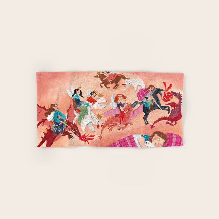 Fairies Bears and Dragons dream Bath Towel Gallery Image 1