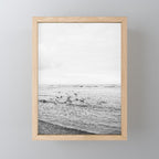 Seagulls II  | Fine art black and white beach photography | The Netherlands Mini Art Print Gallery Image 1
