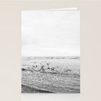 Seagulls II  | Fine art black and white beach photography | The Netherlands Stationery Card Gallery Image 2