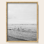 Seagulls II  | Fine art black and white beach photography | The Netherlands Serving Tray Gallery Image 1