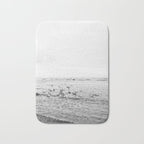 Seagulls II  | Fine art black and white beach photography | The Netherlands Bath Mat Gallery Image 1