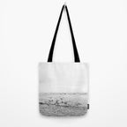 Seagulls II  | Fine art black and white beach photography | The Netherlands Tote Bag Gallery Image 2