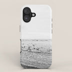 Seagulls II  | Fine art black and white beach photography | The Netherlands iPhone Case Gallery Image 1