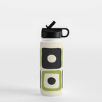 Mid Century Modern Scandinavian Pattern 592 Black and Chartreuse Water Bottle Gallery Image 1
