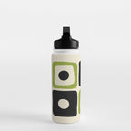 Mid Century Modern Scandinavian Pattern 592 Black and Chartreuse Water Bottle Gallery Image 3