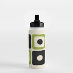 Mid Century Modern Scandinavian Pattern 592 Black and Chartreuse Water Bottle Gallery Image 2