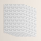 Mid Century Flower Pattern Gray Wrapping Paper Gallery Image 3