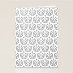 Mid Century Flower Pattern Gray Stationery Card Gallery Image 2