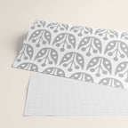 Mid Century Flower Pattern Gray Wrapping Paper Gallery Image 2