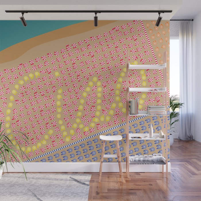 Ciao / Hello Italy Beach Umbrellas - Aerial Italian Wall Mural Gallery Image 1