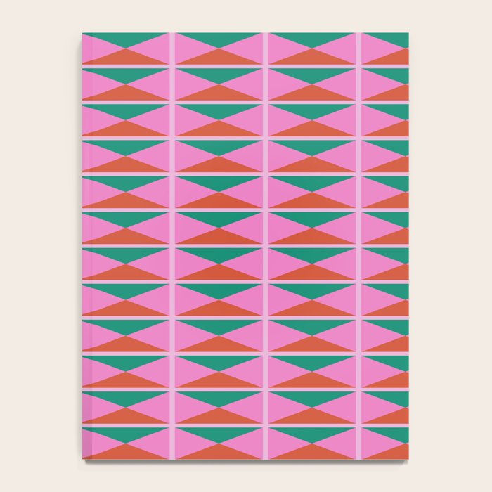 Retro Christmas Triangle Checkerboard Pattern Notebook Gallery Image 4