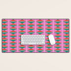 Retro Christmas Triangle Checkerboard Pattern Desk Mat Gallery Image 1