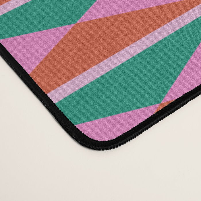 Retro Christmas Triangle Checkerboard Pattern Desk Mat Gallery Image 4