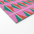 Retro Christmas Triangle Checkerboard Pattern Welcome Mat Gallery Image 2