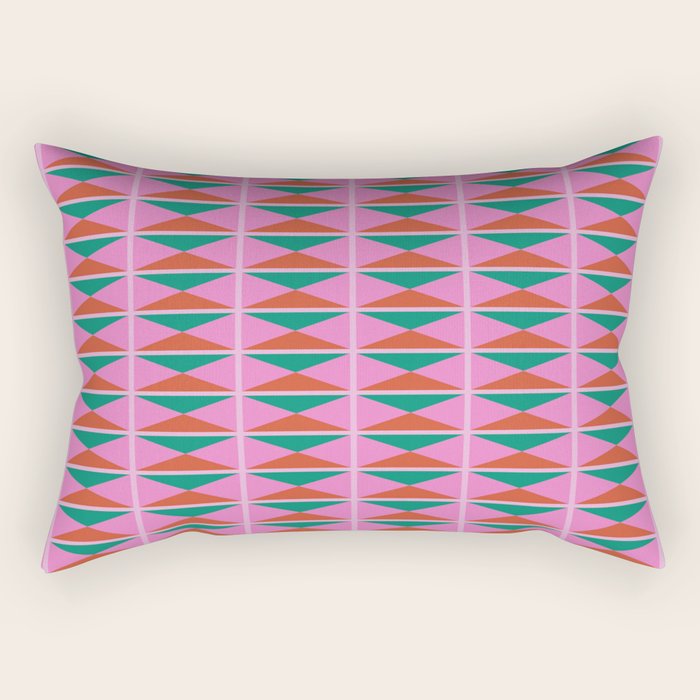 Retro Christmas Triangle Checkerboard Pattern Rectangular Pillow Gallery Image 1