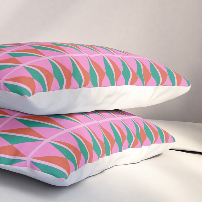 Retro Christmas Triangle Checkerboard Pattern Pillow Sham Gallery Image 3