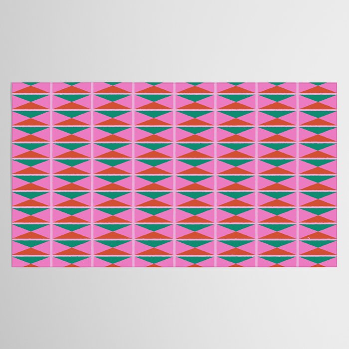 Retro Christmas Triangle Checkerboard Pattern Tablecloth Gallery Image 2