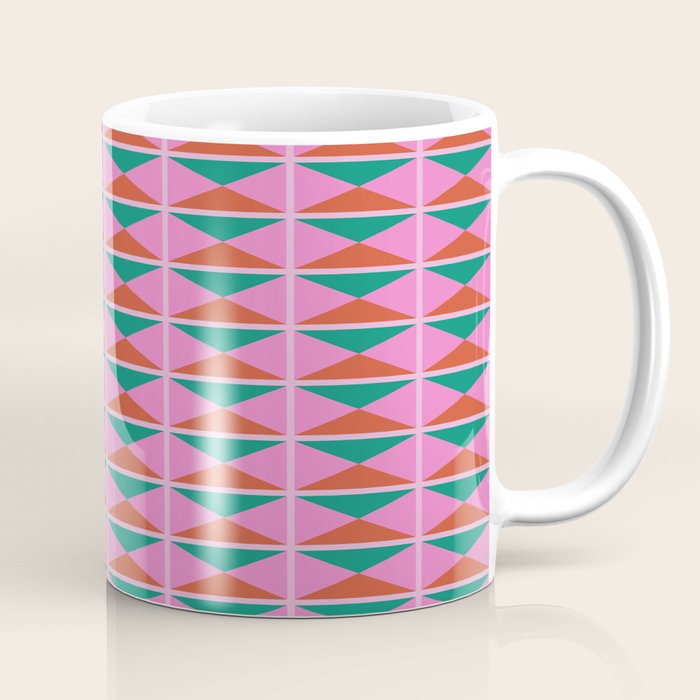 Retro Christmas Triangle Checkerboard Pattern Coffee Mug Gallery Image 1
