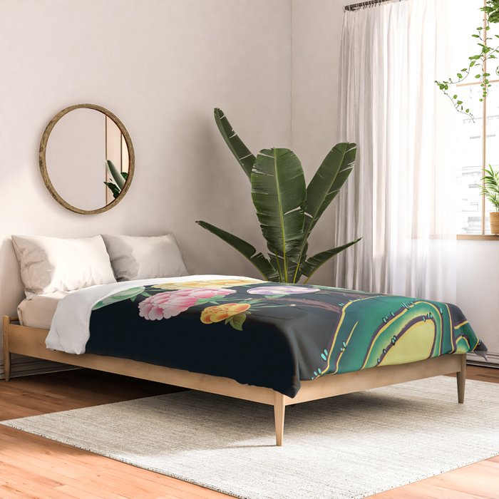 Minhwa(Korean traditional/folk art): Peony Flowers and Rock Comforter Gallery Image 2