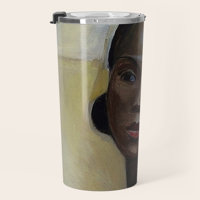 African American Masterpiece 'Portrait of a Black Woman' by Sergey Sudeikin  Travel Mug Gallery Image 3