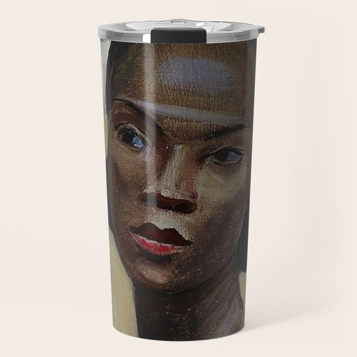 African American Masterpiece 'Portrait of a Black Woman' by Sergey Sudeikin  Travel Mug Gallery Image 1