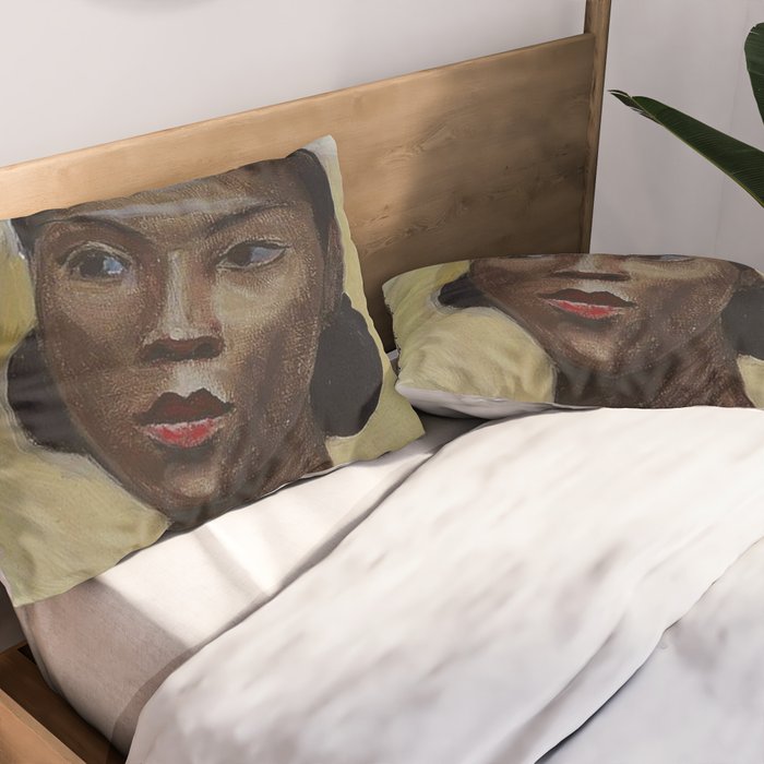 African American Masterpiece 'Portrait of a Black Woman' by Sergey Sudeikin  Pillow Sham Gallery Image 2