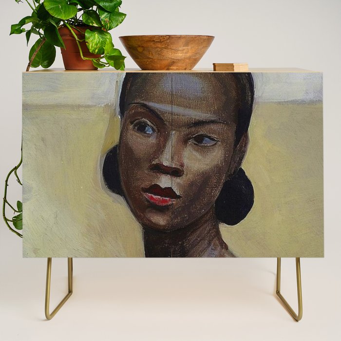 African American Masterpiece 'Portrait of a Black Woman' by Sergey Sudeikin  Credenza Gallery Image 1
