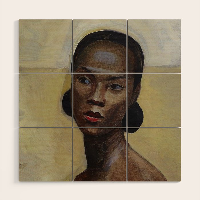 African American Masterpiece 'Portrait of a Black Woman' by Sergey Sudeikin  Wood Wall Art Gallery Image 1