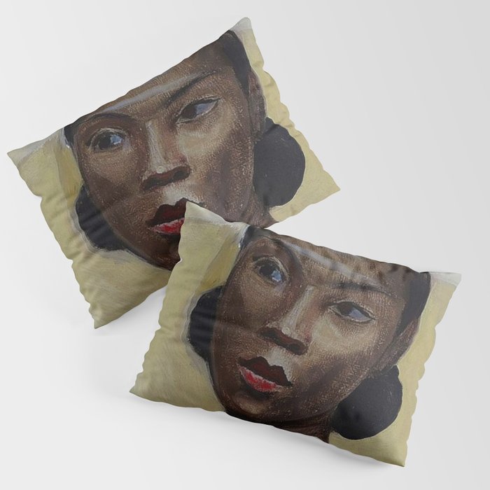 African American Masterpiece 'Portrait of a Black Woman' by Sergey Sudeikin  Pillow Sham Gallery Image 3