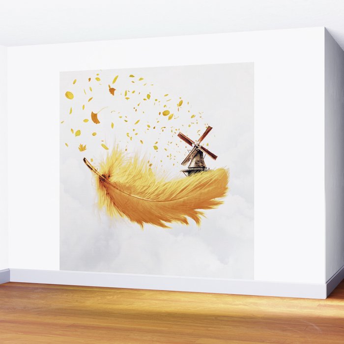 Air Feather â¢ Yellow Feather I Wall Mural Gallery Image 2